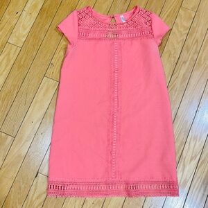 Xhilaration Coral Crochet-Trim Shift Mini Dress